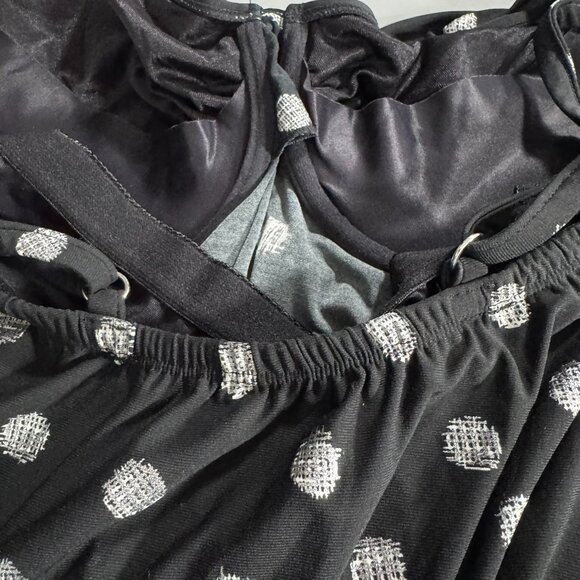 Miraclesuit Love Knot Tankini Swim Top 16W Black Polka Dot Underwire NWT SW-2077 - Picture 5 of 10